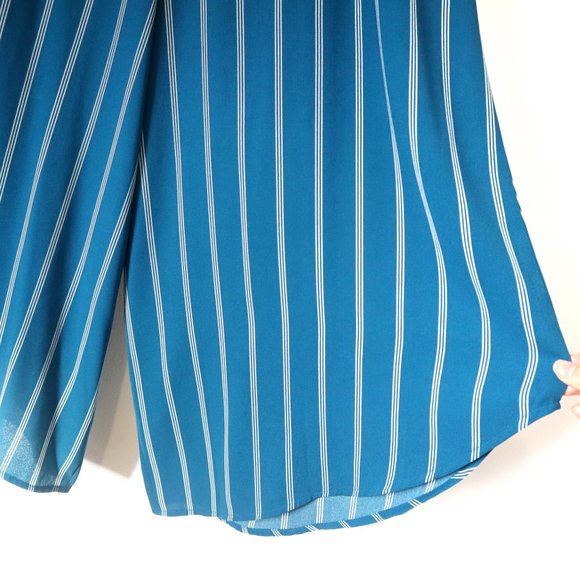 Nordstrom Leith Teal Blue Jumpsuit With Front Cut Out - Picture 6 of 7